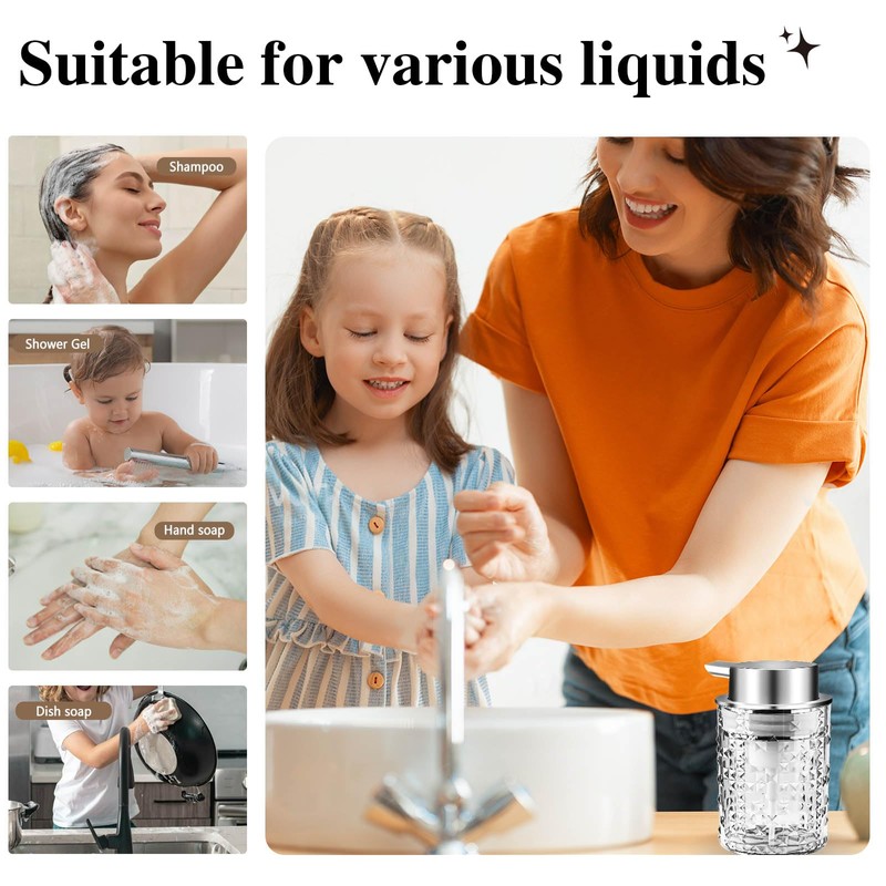 RETON 2 Pcs Foaming Soap Dispenser, 10 Oz/300ml Clear Foam