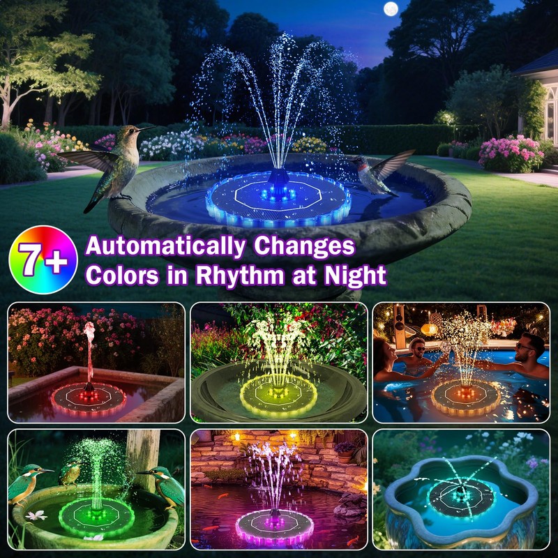 SZMP 3.5W Solar Fountain for Bird Bath with 2000mAh Battery
