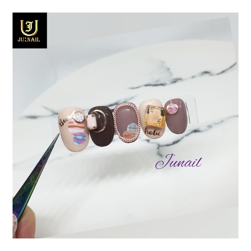 ✏Power Diary Handmade Nail Tips - Short Stiletto / ✏전원일기