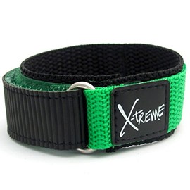 X-Treme Tough Sports Watch Strap Band Men's Hook and Loop Rip Tab Fastening 20mm - Green