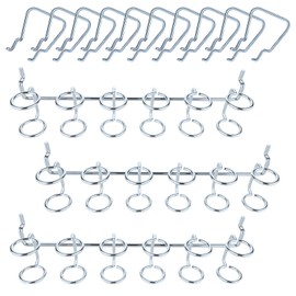 Yauhar 13Pcs Pegboard Screwdriver Pliers Holders Set Contains Double Loop Shelving Display Organizer Hooks and Multi Ring Peg Board Hanging Hook for Shop Store Supermarket