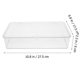 Hemoton Transparent Flatware Tray Kitchen Cutlery Utensil Drawer Organizer Silverware Bins Countertop Chopsticks Spoon Fork Storage Container with Lid for Home Kitchen | Hemoton