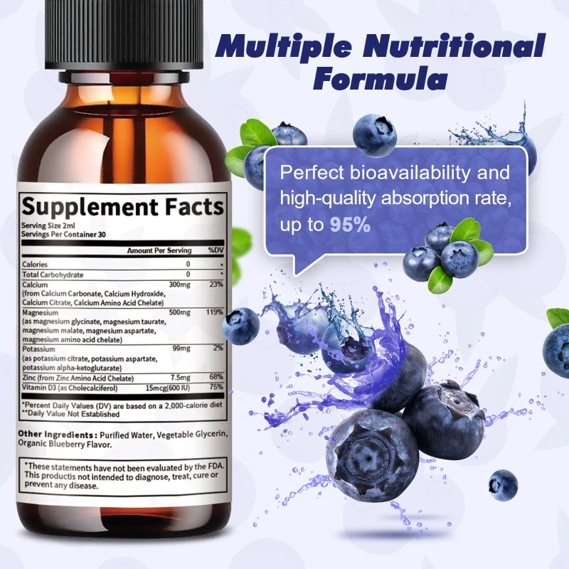 2 Potassium Magnesium Drops High Absorption,Imp<wbr/>roved Sleep,Stress Anxiety Relief