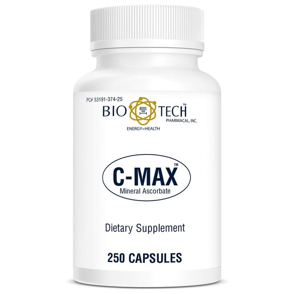 C-Max Vitamin C Dietary supplement ascorbic acid essential nutrient powerful antioxidant for immune system natural citrus bioflavonoid normal histamine levels blood vessels bones tissue repair - 250 C