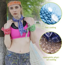 8 Pieces Cooling Scarf Wrap ， Summer Cooling Scarf Headband Cooling Neck Wrap Headband Keeps Cool For Men And Women Outdoor Activities