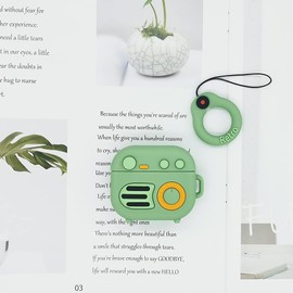 Compatible with AirPods 3 Gen Case Cover 2021, Retro Radio Design Kids Teens Boys Girls Women Cute Funny Cool Silicon Cartoon 3D Shell Gramophone Cover for AirPods Case 3rd Generation - Green