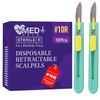 MedHelp Retractable Disposable Scalpel 10R Disposable Dermaplaning Blades 10R with