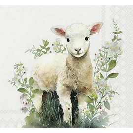 Set of 2 LAMB SHEEP EASTER INNOCENCE paper napkins for decoupage and scrapbooking