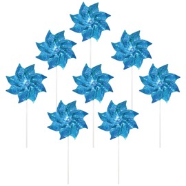 In the Breeze 2710 Mylar Pinwheel Decorative Spinner-8 Piece Bag, Teal Sparkle/8 PC