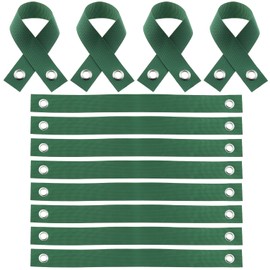 LUORNG 12PCS 40x3.8cm Tree Windbreak Nylon Strap Green Strap with Rope Loop Tree Strap for Fixing Newly Planted Saplings Fixing Swings Suspension Hammocks