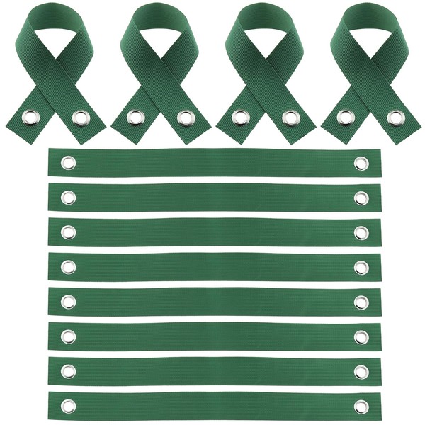 LUORNG 12PCS 40x3.8cm Tree Windbreak Nylon Strap Green Strap with