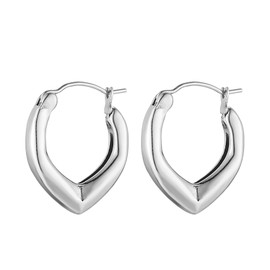 HZMAN Punk Stainless Steel Earrings Silver Hypoallergenic Hoop Earrings for Women Goth Gift