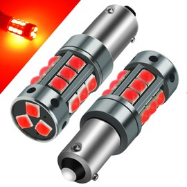 YEORO 2pcs AC/DC 9-36V H6W LED Bulbs White,600LM BAX9S 64132 38161 LED Car Ligh Bulbs Super Bright 3030 18-SMD Chips for Car Interior Dome Map License Plate Glove Box Light. (H6W/BAX9S, Red)