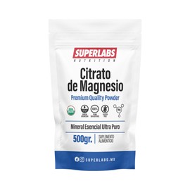 Superlabs Nutrition Citrato de Magnesio Premium en Polvo 500 gramos Sabor Natural