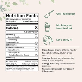 Micro Ingredients Micro Ingredients Organic Chlorella Powder, 20 Ounces | Broken Cell Wall for Complete Absorption | Raw Superfood Supplement, Rich in Protein & Vitamins | Non-GMO, Vegan, Non-Irradiated