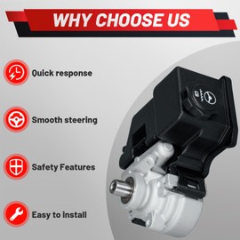Power Steering Pump 20-65990 Compatible with 2002-2009 Trailblazer EXT Envoy XL Rainier Bravada Envoy XUV Ascender 4.2L 9-7x 5.3L Replace 8261122290 20-65990 15029778