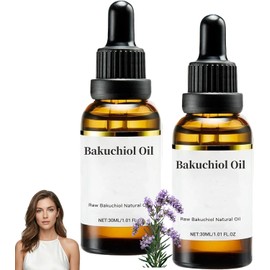Organic Cold Pressed Bakuchiol Oil, Natural Retinol Alternative, Anti Aging Hydrating Firming Serum for Face Body (2PCS)