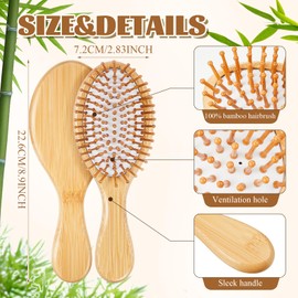 Weysat 12 Pcs Bamboo Hair Brushes Bulk Natural Wooden Paddle Brush Lightweight Massage Scalp Combs Bamboo Detangling Hairbrush for Women Men for All Hair Types, Anti Static(White)