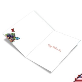 The Best Card Company - Jumbo Flower Mothers Day Card (8.5 x 11 Inch) - Womens Floral Greeting Card for Mom - Fluttering Words J6477IMDG