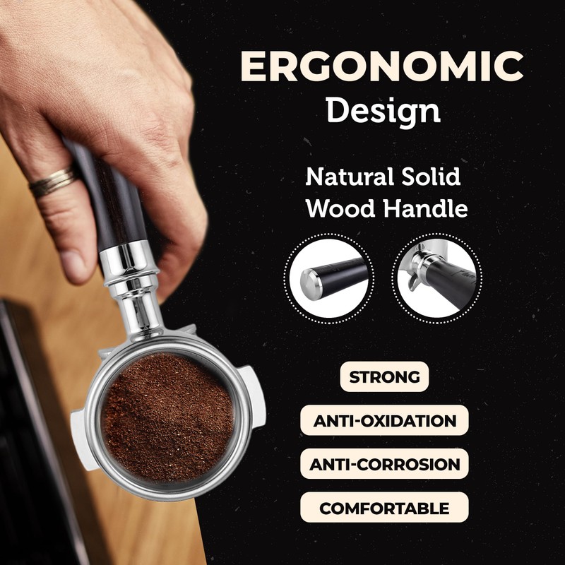 Pawn Noir 58mm Double Spouts Espresso Portafilter with 2 Ear