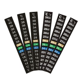 YQCXK 6pcs Aquarium Temperature Meter Sticker Thermometer Strip Tank Fish Thermometer Temperature Sticker for Home Fish Tank and Aquarium Temperature Control 10-40°C/18-34°C
