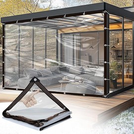 multi-dimension Thicken Transparent Tarps PE Tarpaulin Soft Glass Rainproof Dust-Proof Keep Warm Tear Proof Multi Purpose Clear Waterproof outdoor Camping Gardening:_7x10ft