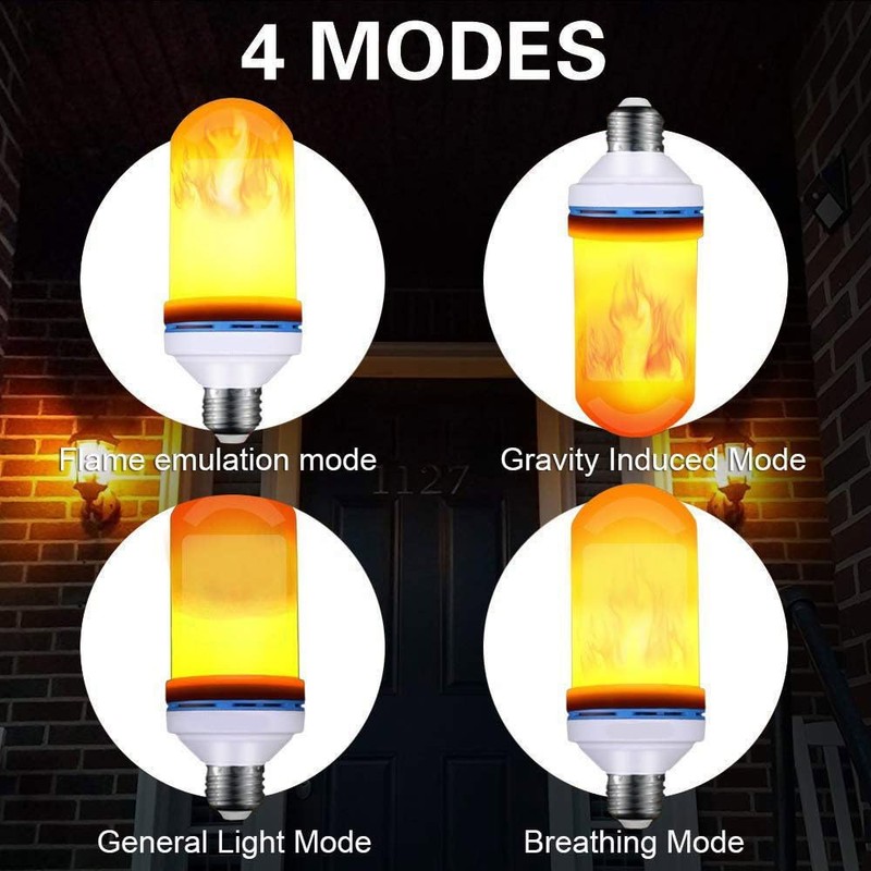 SZXJY Upgraded LED Flame Light Bulbs, 4-Mode Flickering Light Bulbs