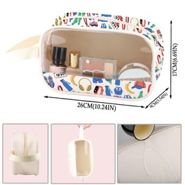 ZJXHPO Running Marathon Clear Makeup Bag Don't Mess With A Woman Who Runs 26.2 Miles PU Leather Cosmetic Bag With Handle (26.2 PU)
