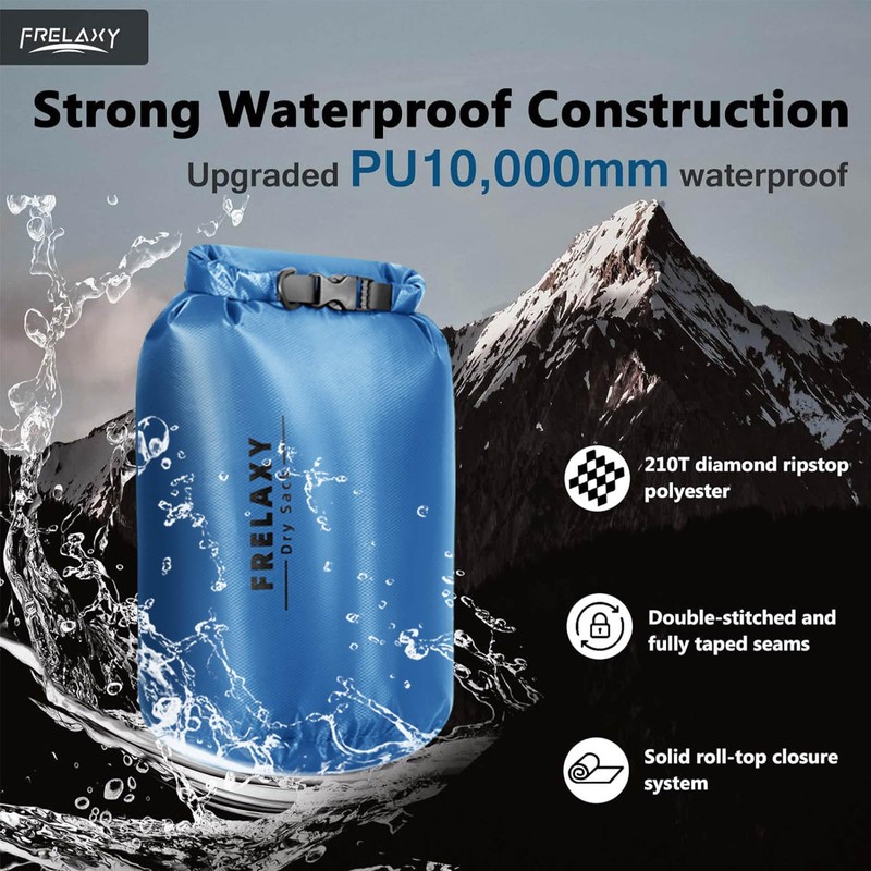 Frelaxy Waterproof Dry Bag 2 Pack/3 Pack, Lightweight Portable Dry