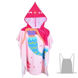 JORAKI Children's Bath Towels, Microfibre Bathrobe, Bath Poncho, Beach Towel, Kids, Ultra Soft and Absorbent Towel with Hood for Girls, Boys, Teenagers, 6-14 Years Old