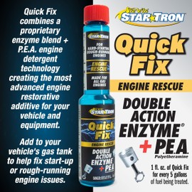 STAR BRITE Star Tron Quick Fix Engine Rescue - Double Action P.E.A. Polyetheramine + Enzyme Technology - for All Gas Engines - 4 OZ Treats 20 Gallons (18604P)