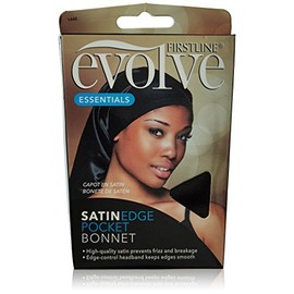 Evolve Satin Edge Pocket Bonnet , Black , One Size