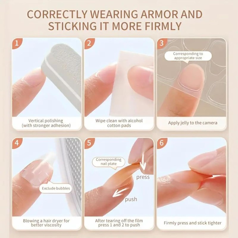 GlamRays Press on Nails Almond Medium Fake Nails Gold Glue