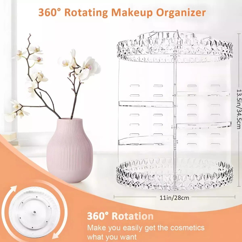 semova Organizador De Acrílico Para Maquillaje Giratorio 360