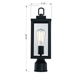 WISBEAM Outdoor Post Light, Pole Lantern, E26 Base 60W Max, Metal Housing Plus Glass, ETL Qualified, Bulbs not Included