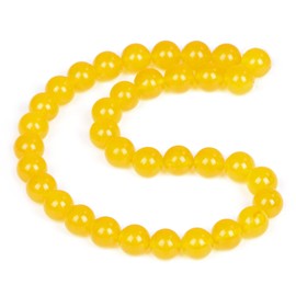 AD Beads Natural Gemstone Round Loose Beads 15" for Bracelet Necklace Earrings Jwelery Making Crafts DIY (10mm, Yellow Jade)