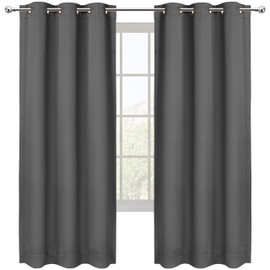 Utopia Bedding Blackout Curtains 63 Inches Length 2 Panels, Thermal and Sound Insulated Grommet Drapes for Bedroom, Kitchen and Living Room (42x63 Inches, Grey, Set of 2)