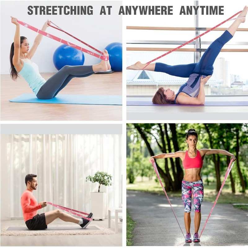HUNKEN Yoga Stretching Strap, Multi-Loop Elastic Yoga Stretch Strap Flexible