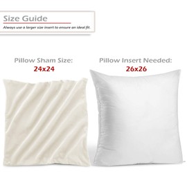 Nestl Throw Pillow Covers, Cozy Velvet Decorative Pillow Cases 24 x 24 Inches, Soft Solid Couch Pillow Covers for Sofa, Bed and Car, Set of 2 - Off White