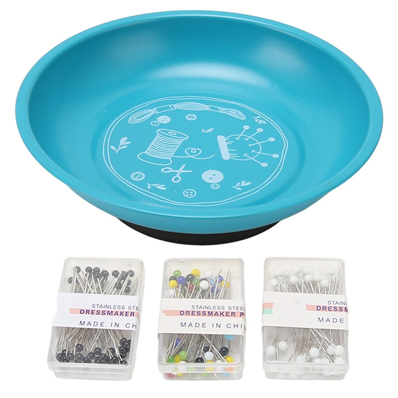 Magnetic Bowl Pin Dish with 150pcs Bead Needles Safe 430