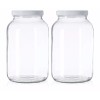 kitchentoolz 2 Pack - 1 Gallon Mason Jar - Glass