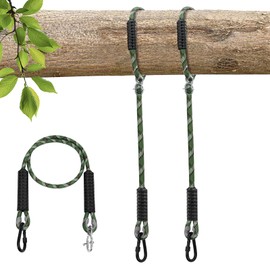 Heavy Duty Tree Swing Ropes Hammock, Adjustable Extendable Hanging Straps, Carabiners for All Swings Hammock Playground Set Accessories 3.91ft(47") of 2, Green