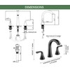 Matte Black Bathroom Sink Faucet, 2 Handle 8 inch Widespread