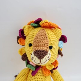 Kenuak® Handgehäkelter Löwe Stofftier, Amigurumi-Tierspielzeug, Handgehäkelte originelle Geschenke für Babys