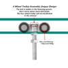 BiJun 4 Wheel Trolley Assembly Roller, Silent Trolley Roller Steel
