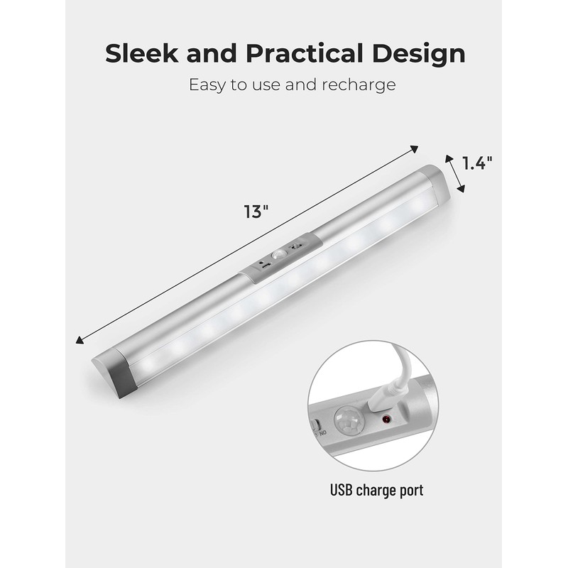 Joyzy Automatic Motion Sensor Closet Lights with Eye-Protection Design Closet