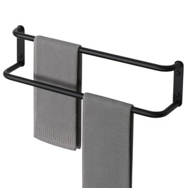 Alise Double Towel Bars for Bathroom Lavatory,Towel Holder Towel Racks for Bathroom Wall Mount 24 Inch SUS304 Stainless Steel Bath Towel Hanger Towel Rail,Black