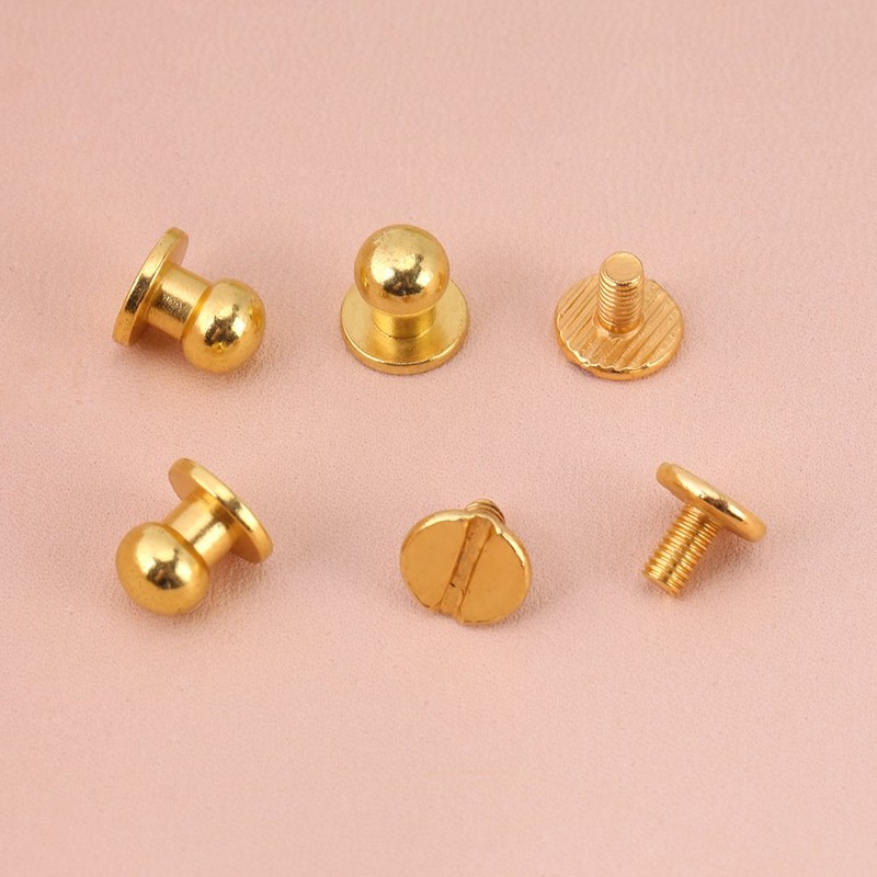 Button Rivets Screw Rivets, 20 Pieces Round Head Copper Rivets