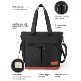 JOYHILL Lunch Bag for Man,Lunch Box Bag for Women, Leakproof Insulated Lunch Bag, Lunch Tote with Shoulder Strap, Adult Reusable Lunch Cooler Tote Bags for Work Picnic Camping School Beach, Black