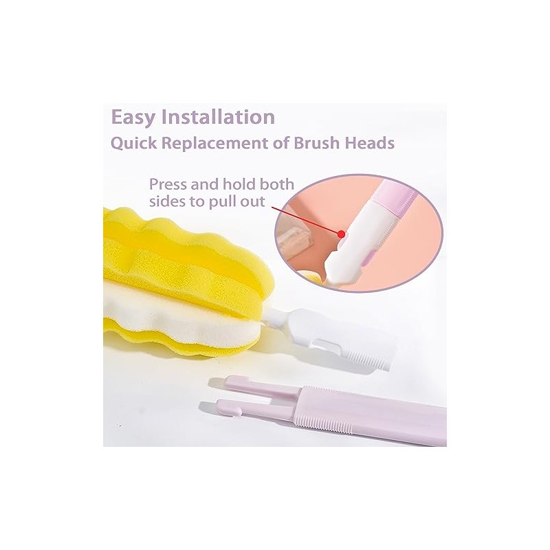 4PCS Baby Bottle Brush Set - Milk Bottle & Nipple